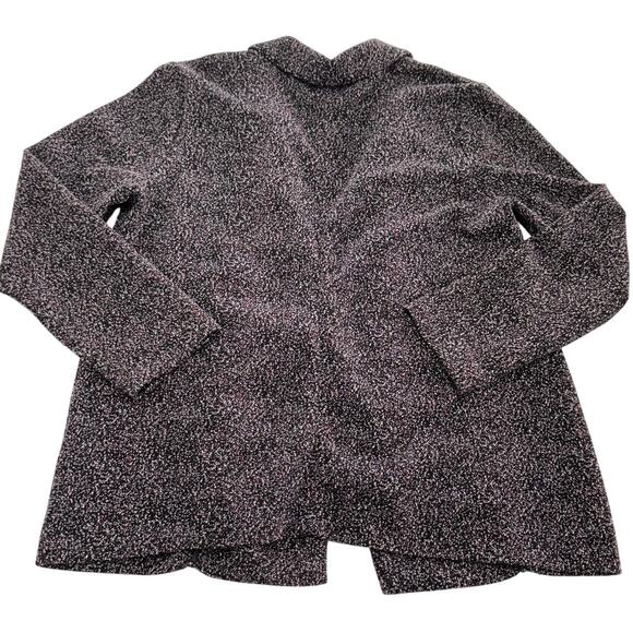 Black Tape Blazer Womens Small Black White Open Front Textured Knit‎ Jacket Coat - Picture 2 of 7